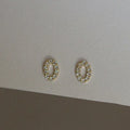 Silver Zircon Earrings Letter Earrings Tiny O Earrings