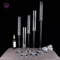 Set of 5  Glass Candle Holder Set Crystal Glass Cylinder Cube  Cover clear Candlestick Holder for Wedding Table Centerpieces