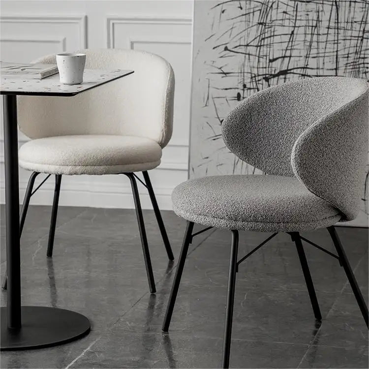 Rounded Back and Thick Supportive Seat Cashmere Rust-Resistant Iron Legs Suitable for Dining Rooms and Kitchens