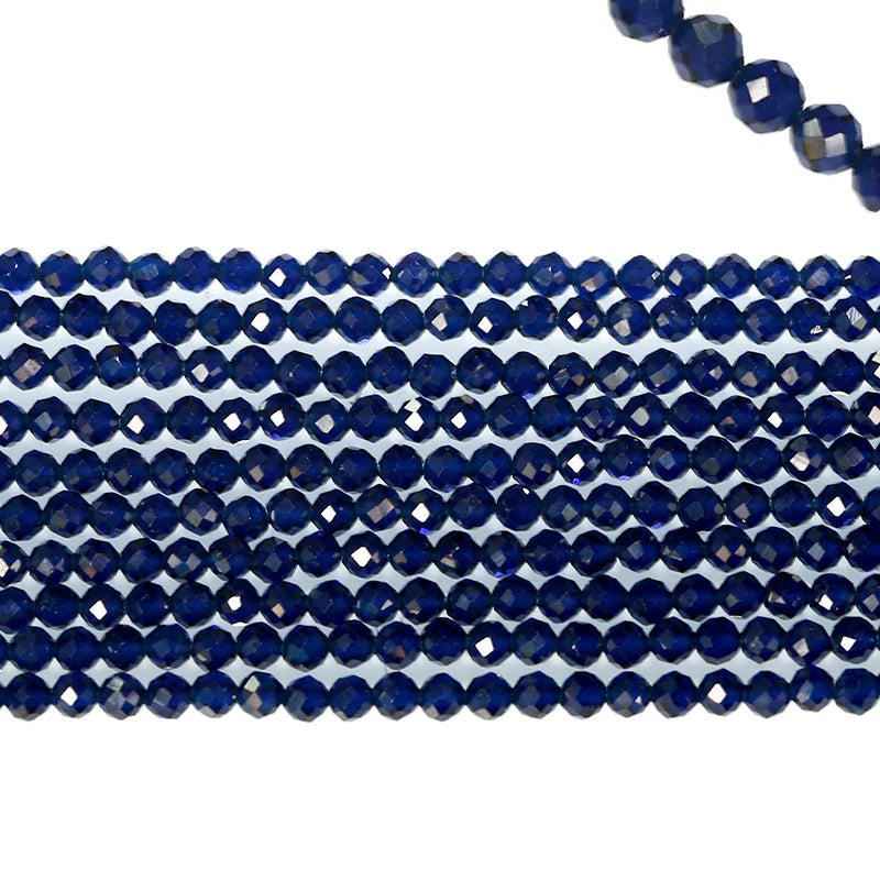 Natural Sapphire Faceted 3mm Gemstone Beads Rondelle Round Precious Loose Beads for DIY Jewelry Making Beads