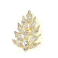 Designer Leaf Style Brooch Pins Fashionable Rhinestone Brooch for Ladies for Weddings Parties Engagements Made Brass Pearl Stone