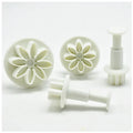 4PC 8Petals Daisy Plunger Cutter Cookie Cutter Set Sunflower Fondant Cutter Decorating Mold Tools