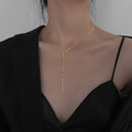 eManco Women's Trendy Fashion Necklace Personalized Stainless Steel Chain Simple Gold-Plated Collarbone Stylish Pendant Necklace