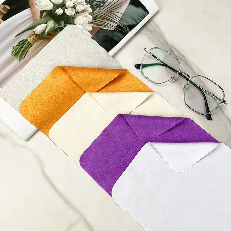 Wholesale 20*20CM Colored Microfiber Suede Glass Cloth Premium Sunglasses Lens Glasses Screen Watch Cleaner Eyeglasses Care