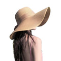 Stock Women Paper Straw Hat Large Wide Brim Straw Floppy Hat Summer Sun Fashion Broad Beach Hat Sun Visor Cap