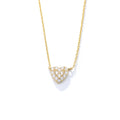 Custom Jewelry TRENDY Zircon Stone 925 Sterling Silver Heart Gold Charm Pendant Necklace for Gift