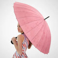 Modern Design 24-Ribs Magic Flower Printing Straight Umbrella with J Handle New Advertising Water Bloom Manual Control