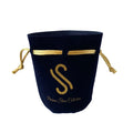 Custom Gold Logo Round Bottom Luxury Velvet Candle Gift Packaging Bags Pouches