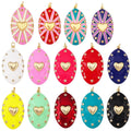 Trendy Enamel Colorful Love Heart Charm PendantReal 18K Gold Plated Necklace Bracelet Pendant Handmade Jewelry Accessories S42