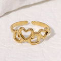 2026 New Jewelry Factory Outlet Women's Sweet Love Rings Gold Stainless Steel Open Heart Ring