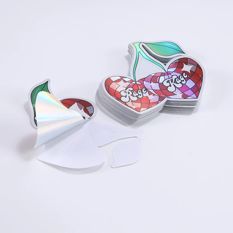Custom Logo Adhesive Label Laser  Vinyl  Holographic Diecut Sticker