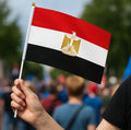 5.5x8.3 Inches Egypt Hand Waving Flag Polyester National Handheld Flag for Parade Event Party Supporter Custom Wholesale