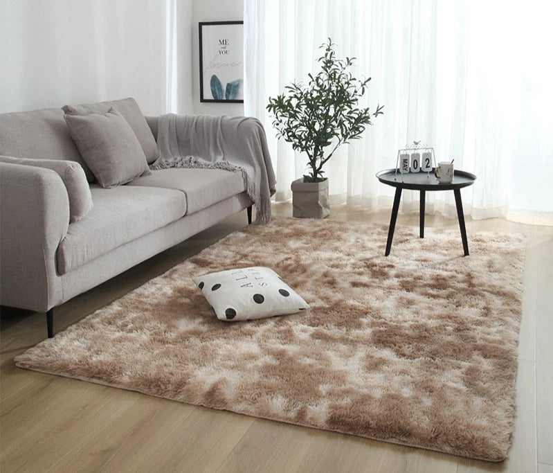 Hot Sale Soft Tie-dyed Color Fuzzy Rugs for Girls Bedroom Shaggy Carpet Living Room Carpet
