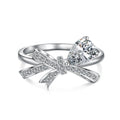 Dylam Unique Picked 2024 Valentine Day's Gift Solid Sterling Silver Bow-knot Bow Tie Shape 5A Cubic Zirconia Jewelry Women Rings