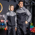 Sauna Sweat Suit Men's and Women's Plus Size Sports Running Pullover Weight Loss Control Body Fat Reduction Two-piece Set