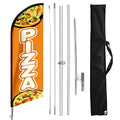 Wholesale Custom Advertising Banners Windless Pizza Flag Pizza Feather Flags Without  Pole Kit and Ground Stake