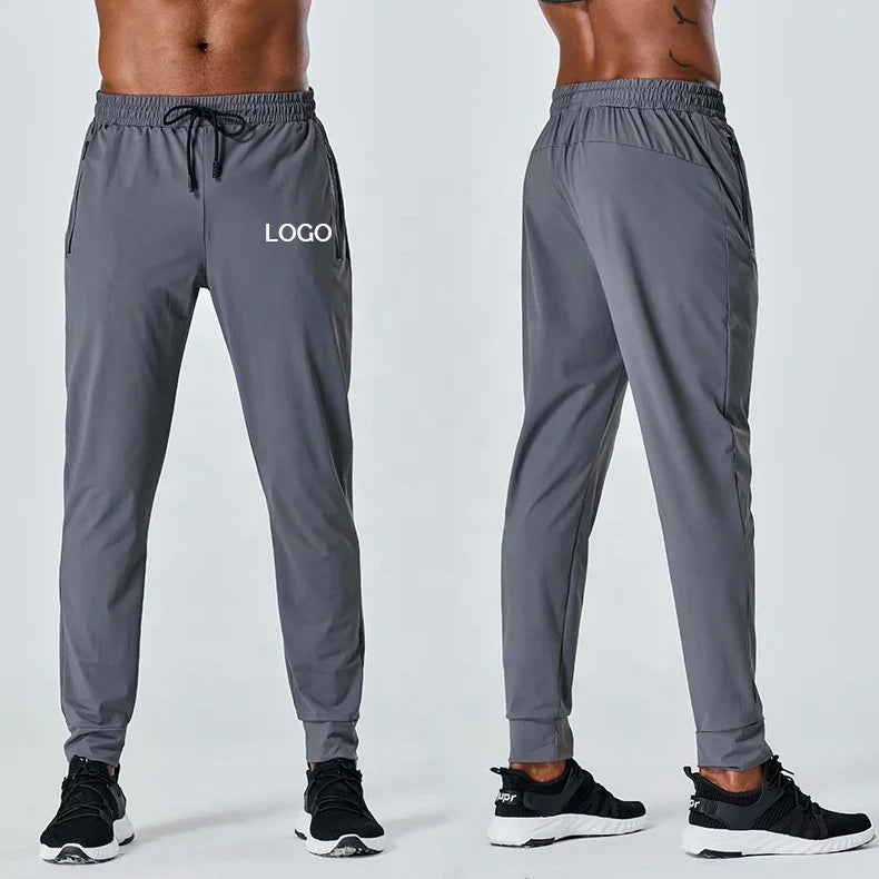 Custom Logo Fitness Workout Men Jogger Quick-drying Active Wear Zipper Pocket Design Sports Pants for Men