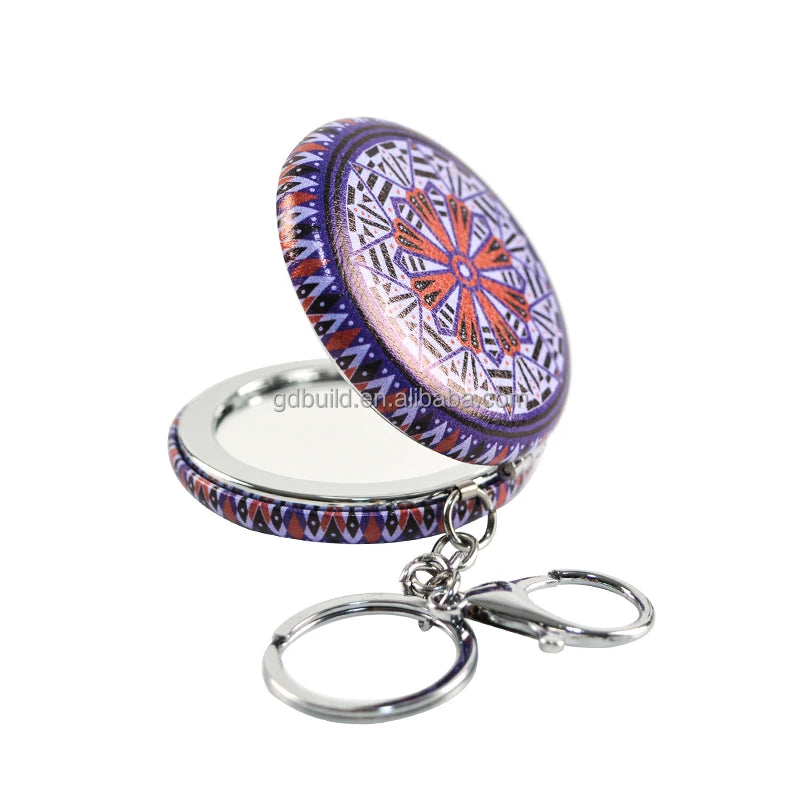 Custom Compact Cute Zinc Alloy Metal Coin Holder Keychain Mirror Finish Trendy Cartoon Fashion Style Personalized Design