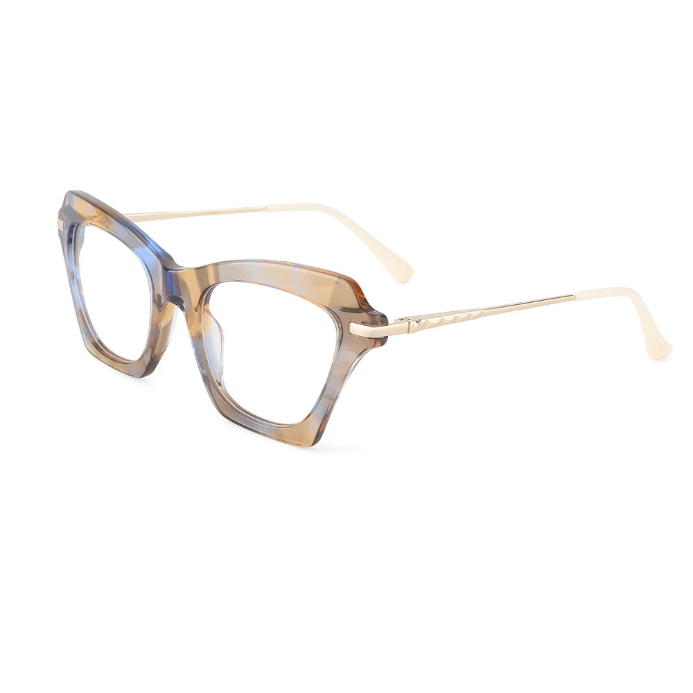 Manufacturer New Product Prescription Lady Premium Eye Glass Sheet for Glasses Acetate Combine Metal Frames