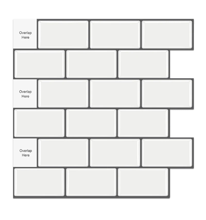 Adhesive Kitchen & Bathroom Wall Tile Removable Easy DIY Waterproof Peel and Stick Backsplash Tile Smart Wall Sticker