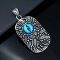 Vintage Jewelry Devil Eye Protection Pendant Retro Gothic Goth Punk Rock Biker Stainless Steel Necklace for Men Chain Necklace