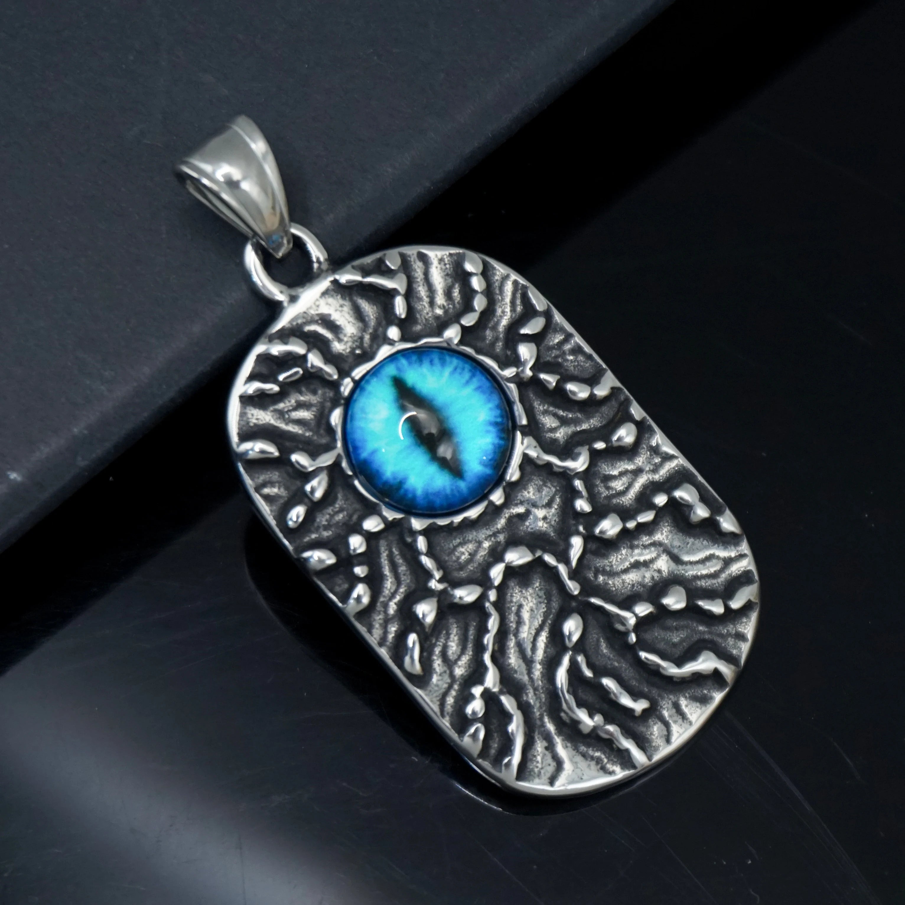 Vintage Jewelry Devil Eye Protection Pendant Retro Gothic Goth Punk Rock Biker Stainless Steel Necklace for Men Chain Necklace