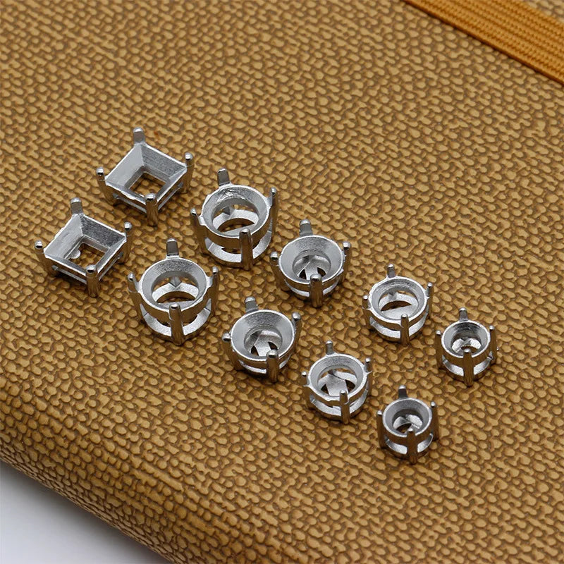 Custom Stainless Steel Accessories Earring and Stud Findings Zircon Base Empty Piercing Claw Blank Setting for Earring Making