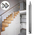 Stainless Steel 304 316 Custom Shape Staircase Balustrade Balcony Glass Railing Rust Resistant Flooring Welding Cutting Bending