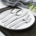 Modern Elegant 40-Piece Stainless Steel Cutlery Set Mirror Polished Knife Fork Spoon Hotels Weddings Tea Time Flatware Tableware