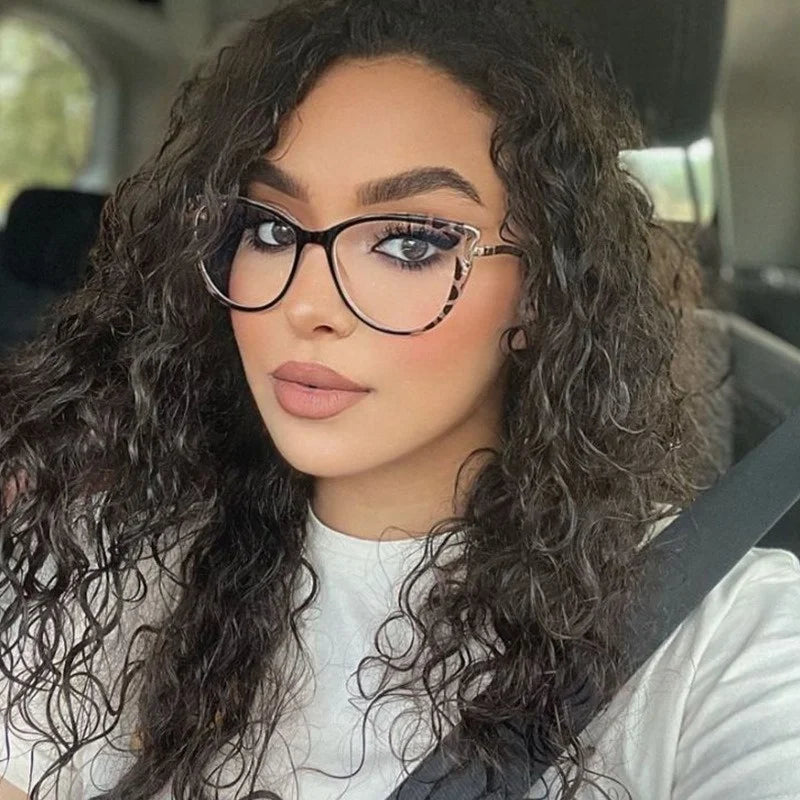 2024 Jiuling Eyewear Fancy Spectacles Frame Custom Eyewear Frame Cat Eye Anti Blue Light Crystal Eyeglass  for Women Glasses