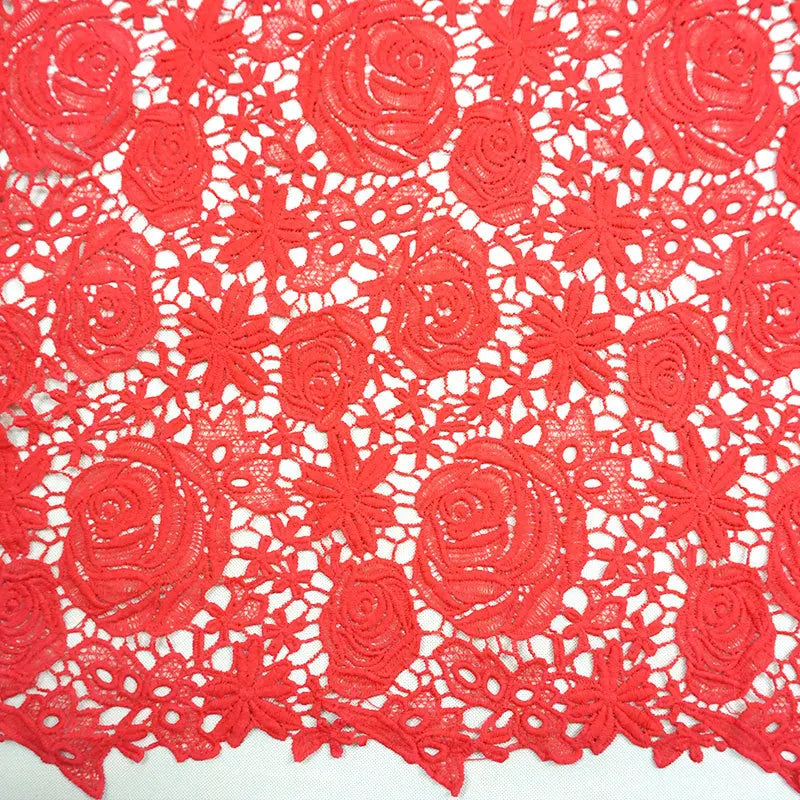 Red Guipure Lace African Cord Lace Nigerian Dress Lace Fabric