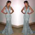 China Alibaba Hot Sell Women Sleeveless V Neck Dress Elegant Feast Party Wedding Evening Sequin Formal Dresses