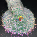 Wholesale Bulk Mixed Chunky Opal White Glitter Mix for Nail Art Polyester Glitter Christmas Decorations