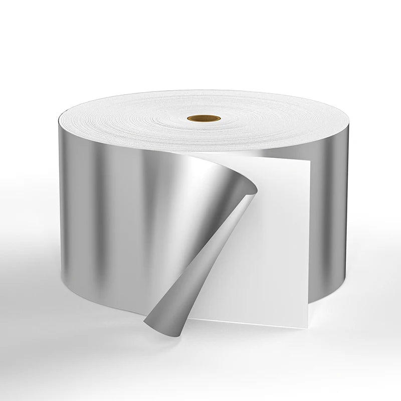 Mentalised Sliver or Gold Jumbo Roll Thermal Transfer Label Semi Gloss Art Paper with 58gsm White Glassine Raw Material Label