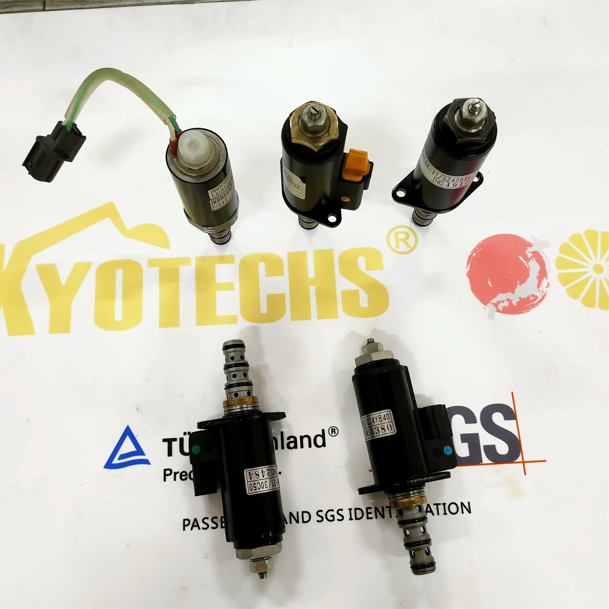 YN35V00054F1 SOLE SOLENOID VALVE KDRDE5K-31/30C50-143T SK200-10 SK210-10 SK250-10 SK260-10 E215C E265C KYOTECHS