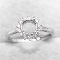 Sterling Silver 6mm/7mm/8mm/9mm Semi Mount Ring Frame Empty Blank Support Setting S925 Base Without Center Stone for Inlay DIY