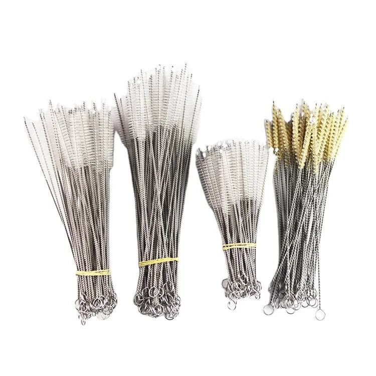 Reusable Glass Drinking Straw Stainless Steel Straw Cleaning Brush