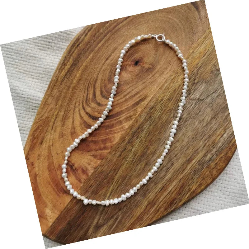 DAIHE Fine Jewelry Freshwater Pearls Natural Shaped Pearl Clavicle Chain Necklace for Women