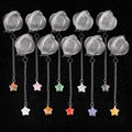 Wholesale Food Grade Stainless Steel Ball Tea Diffuser Reiki Healing Crystal Stone Star Tea Filter for Gifts