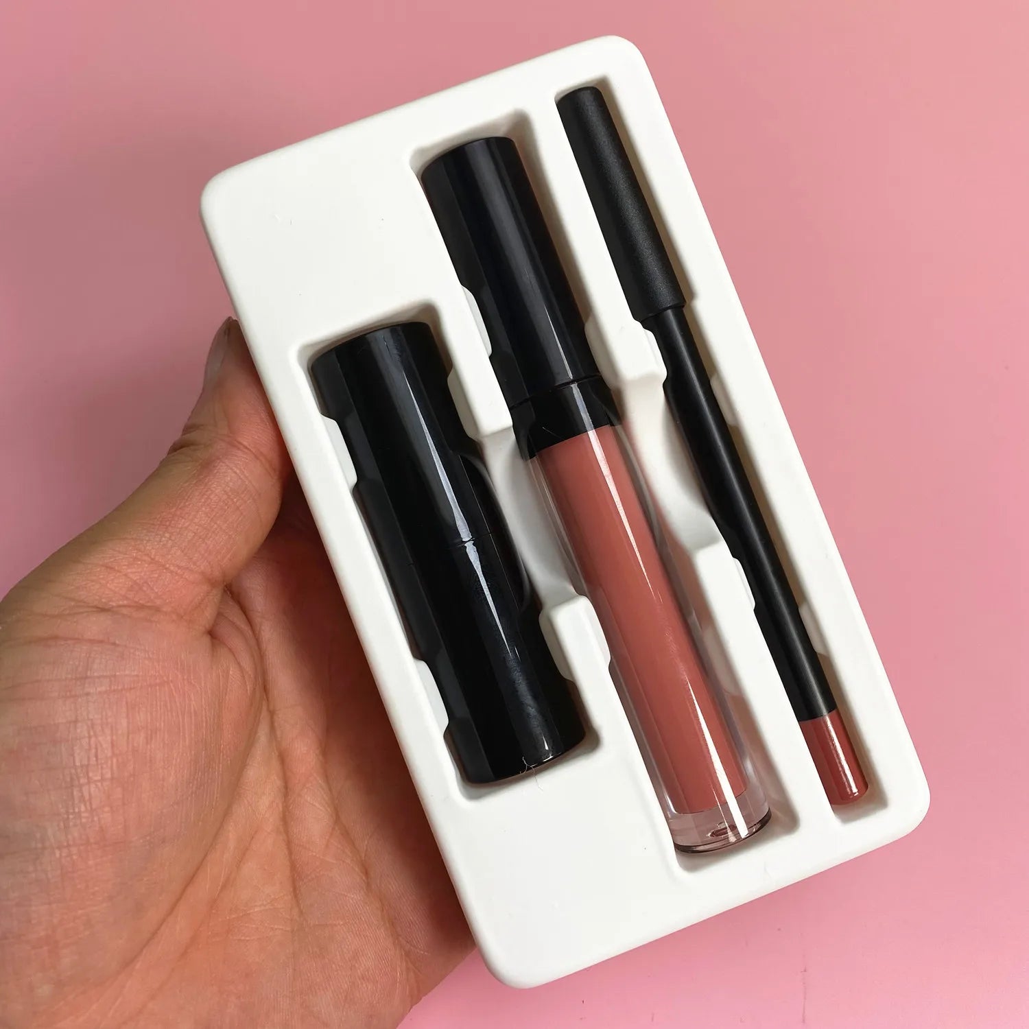 Wholesale No Logo 10 Color Vegan Lipstick Set Custom Private Label Long Lasting Waterproof Matte Lip Gloss and Lip Liner Kit