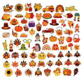 Lovely Autumn Day Harvest Thanksgiving Holiday Orange Cereal Pumpkin Turkey Iron on Garment Accessories Patch Embroidery