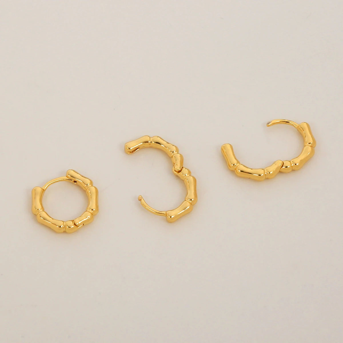 18K Gold Plated Brass Circular Earrings Latest Women's Earrings Hooks Nickel Free Bamboo Earrings Hooks for Jewelry Making