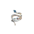 AA00028 Punk Vintage Snake Adjustable Ring MInimalist Gothic Blue  Zircon Snake Rings for Women Men