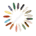 Healing Crystal Wire Wrap Double Terminated Pointed Hexagonal Prism Stone Pendants Pendant for Necklace Amethyst