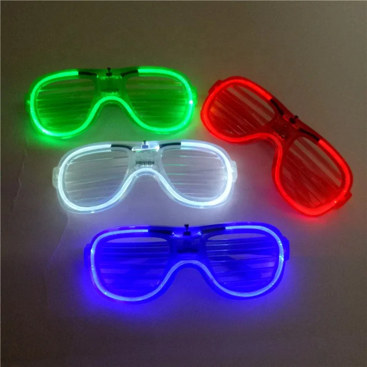 Flashing LED Glasses Multi Color Slotted Shutter Light up Glasses Party Favor