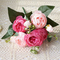 Wholesale 5 Heads Rose Bouquet Artificial Flowers Home Wedding Photography Handmade Bouquet