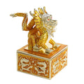 SHINNYGIFTS Metal Craft 12 Zodiac Dragon Storage Box Enamel Pewter Animal Dragon Trinket Box for Office Home Plated for Souvenir