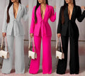 S-XL Waist Tied Small Suit Fashion Casual Professional Women's Two-piece Set