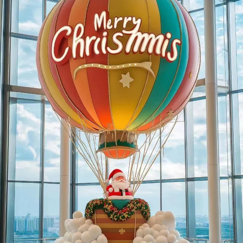 2025 New Christmas Outdoor Patio Christmas Decoration Sleigh Santa Balloon for Sale