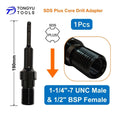 SDS Plus to 1-1/4"-7 UNC Male & 1/2" BSP Female Thread Adapter for Diamond Core Bits Heavy Duty Rotary Hammer Drill Converter